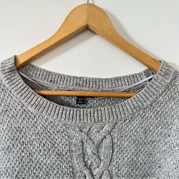 Tommy Hilfiger Grey Colourful Speckled Cable Knit Crewneck Sweater - Picture 6 of 7